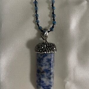 Blue and Silver Pendant Necklace